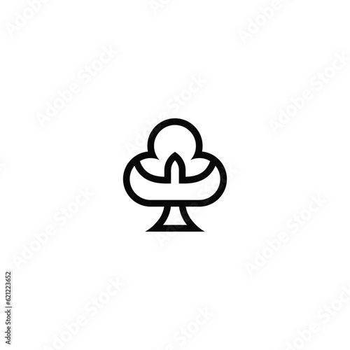 Ace of clubs and bird logo design concept.