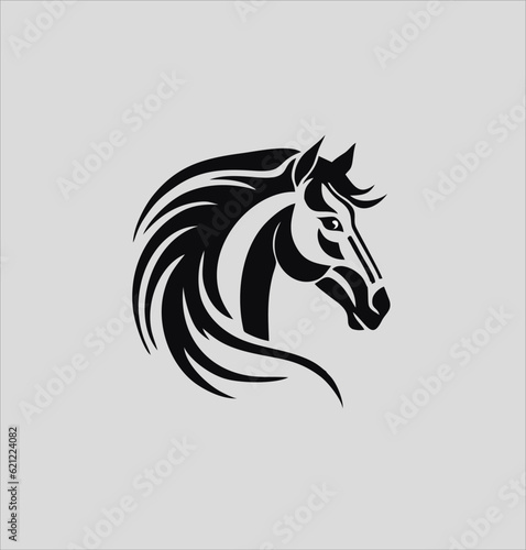 Horse head vector silhouette, horse head logo illustration design