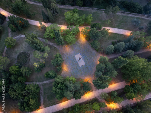 Park View at dusk from above, Palencia - Spain