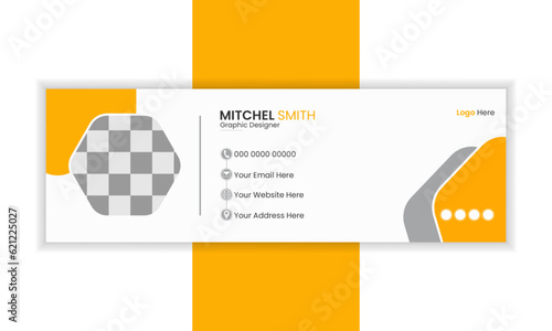 Modern Email Signature template with an author photo place minimalist layout