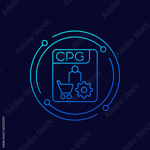 CPG icon, Consumer Packaged Goods, linear design