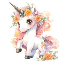 Deken met foto Eenhoorn Schattige fee eenhoorn in pastel aquarelkleuren  © 2niionStudio