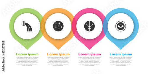 Set Aquarius zodiac, Full moon, Neptune planet and Medallion with eye. Business infographic template. Vector