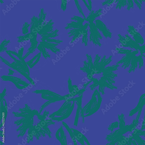 Green Abstract Floral Seamless Pattern Design