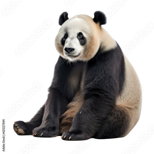 giant panda bear isolated on transparent background cutout