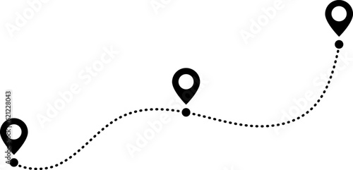 地図上の位置とルートを示すポインターのアイコン