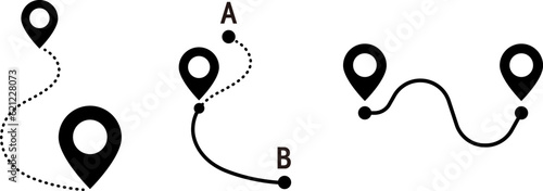 地図上の位置とルートを示すポインターのアイコン