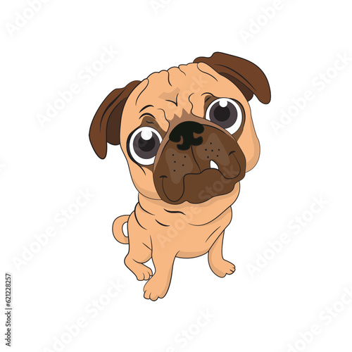 illustration vector of  cute pitbull