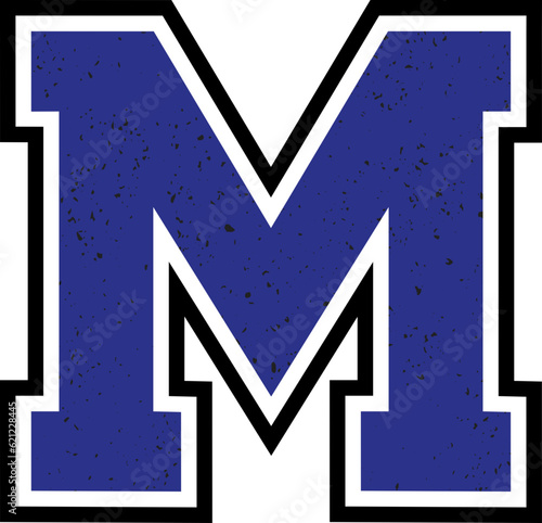Letters M Sport Font Grunge Style