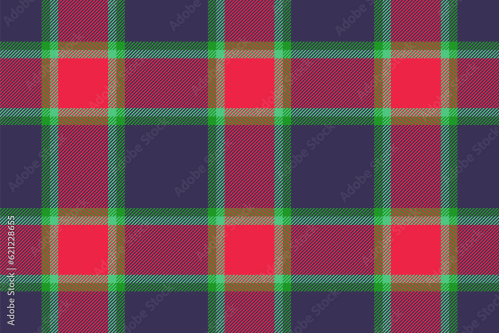 Plaid texture background of tartan seamless check with a textile pattern fabric vector.