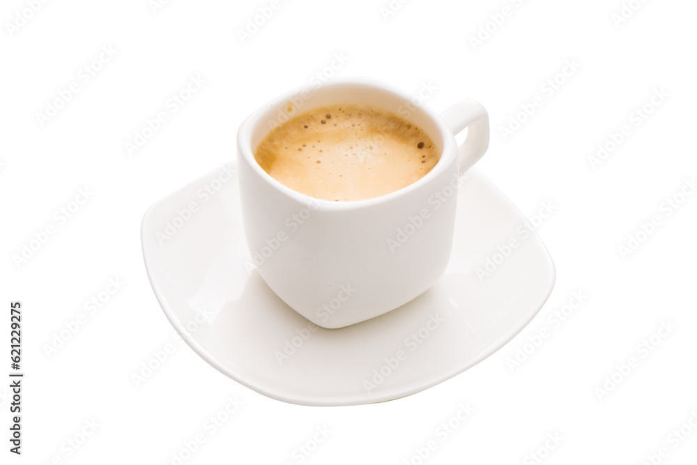 A cup of coffee with foam, Fragrant cappuccino with milk ea order. An invigorating drink for coffee connoisseurs. Transparent background, png.