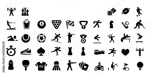 set of silhouettes of people, Sport icons, vector, outdoors, best icons