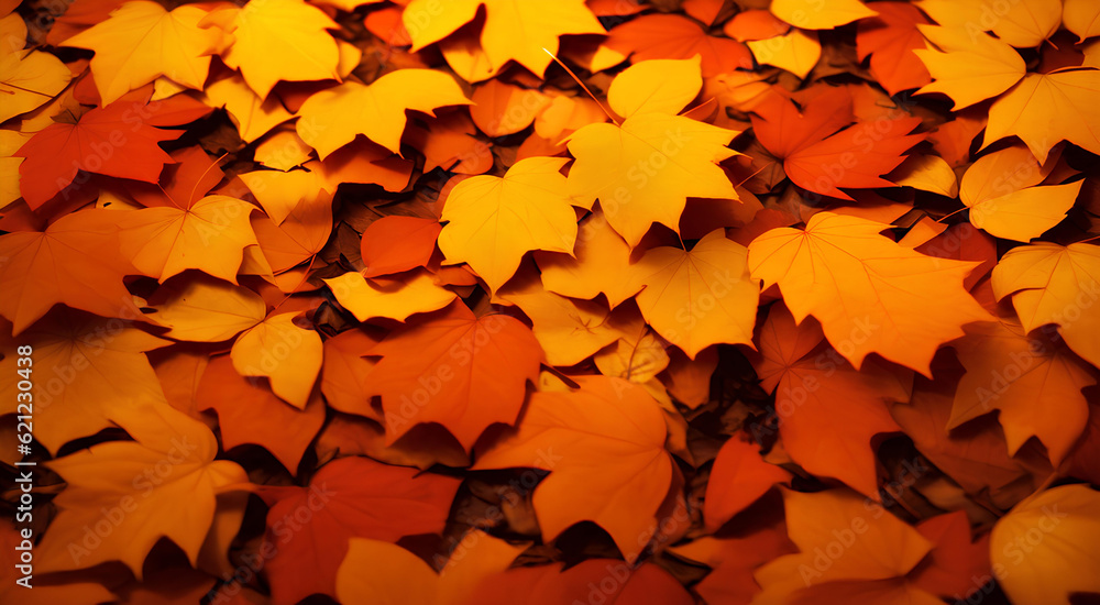 fallen yellow and orange leaves on the ground, golden autumn concept, cover backdrop or banner background fallen yellow and orange leaves on the ground, golden autumn concept, cover backdrop or banner background