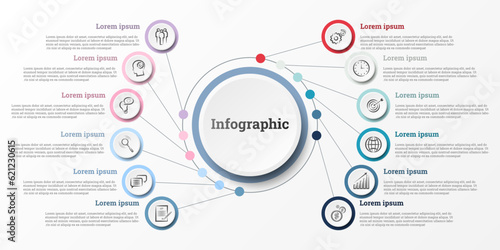 Infographic that provides a detailed report of the business, divided into 12 topics. photo