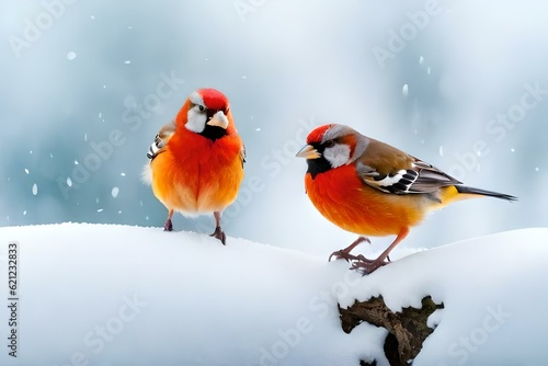 two birds in winter