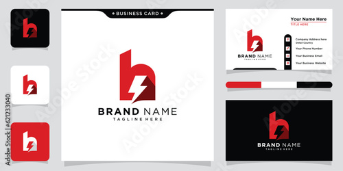 Letter H thunder logo vector design icon illustration