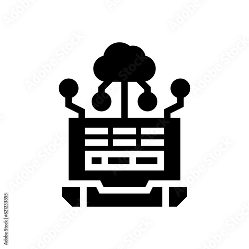 digital disruption glyph icon