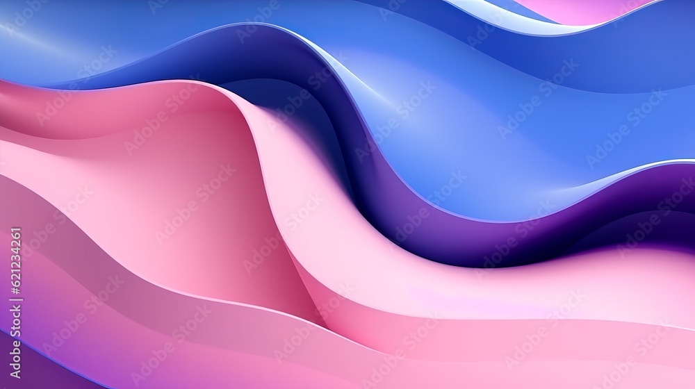 3d render, abstract background with paper waves, modern wallpaper with pink blue violet blue wavy folds Generative AI 3d render, abstract background with paper waves, modern wallpaper with pink blue violet blue wavy folds Generative AI