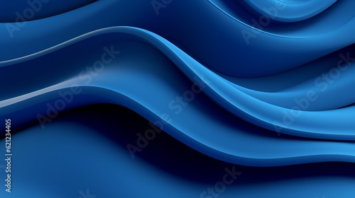 Abstract wallpaper created from Blue 3D Undulating lines. Colorful 3D Render with copy-space Generative AI