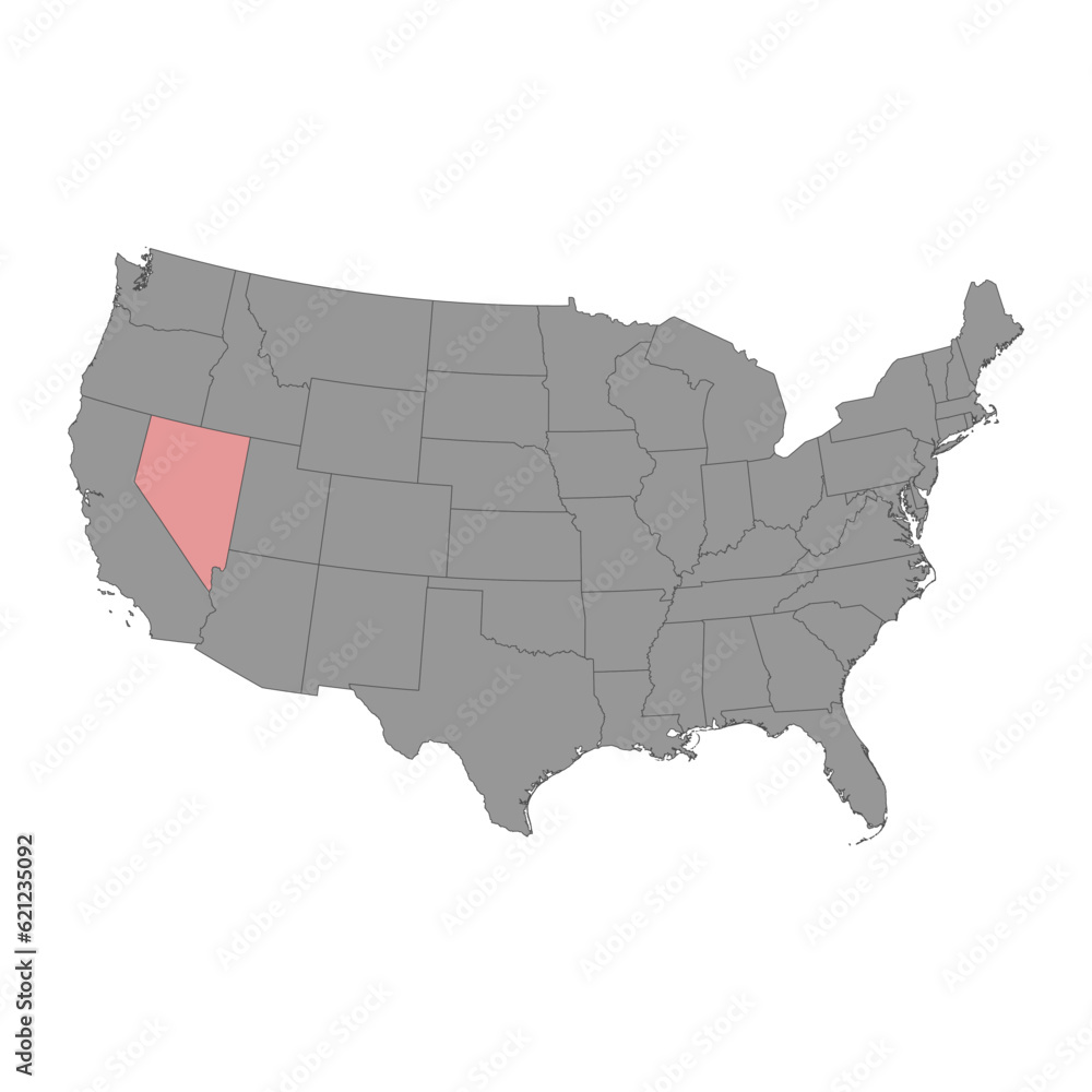 Nevada state map. Vector illustration.