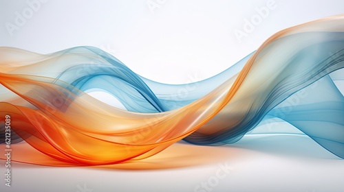 Abstract Light Wavy Background. Generative AI. © Luca