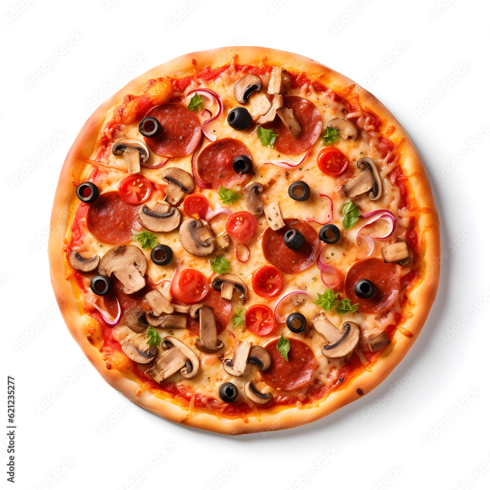 pizza on a white background pizza on a white background