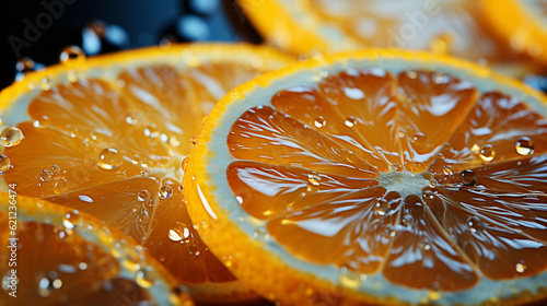 close up of orange slice  HD 8K wallpaper Stock Photographic Image