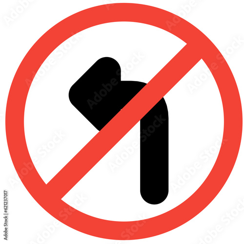 no turn left icon