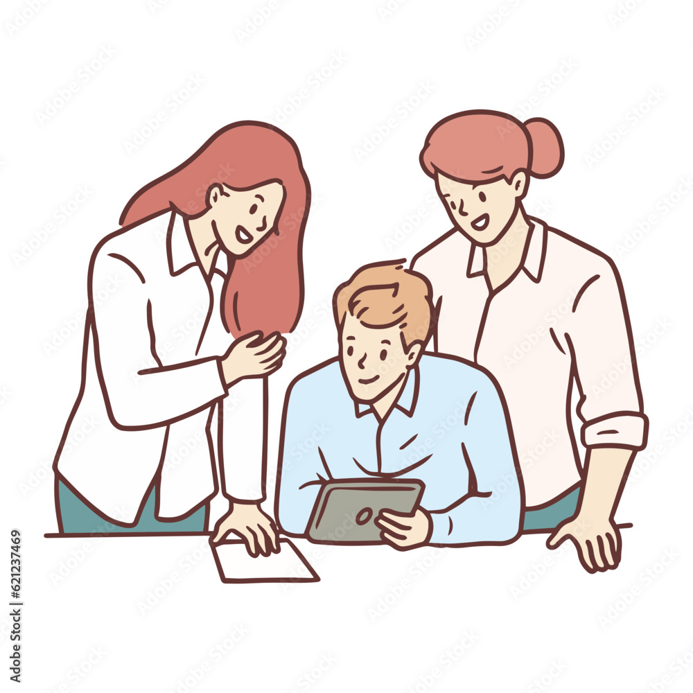 Teamwork Business in Hand drawn style Teamwork Business in Hand drawn style
