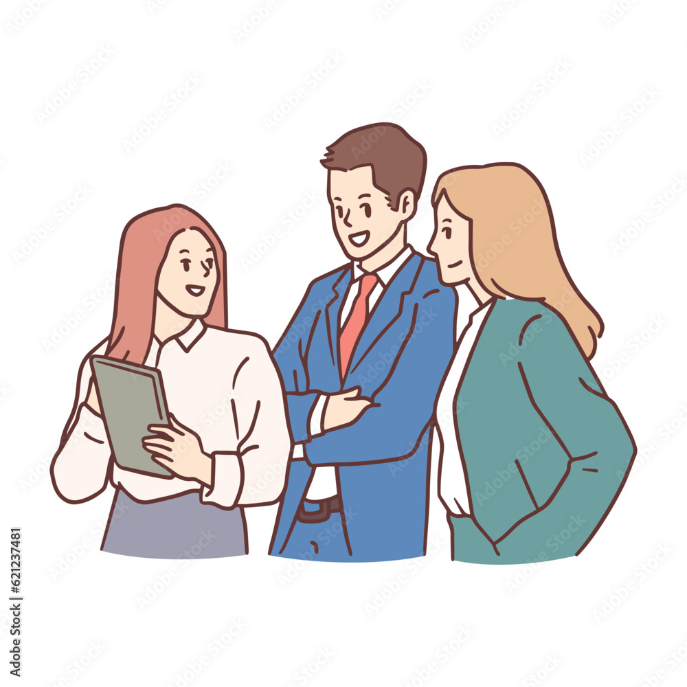 Obraz premium Teamwork Business in Hand drawn style