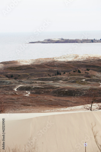 dark dunes near sea