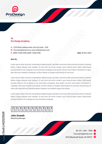 Modern corporate business letterhead template