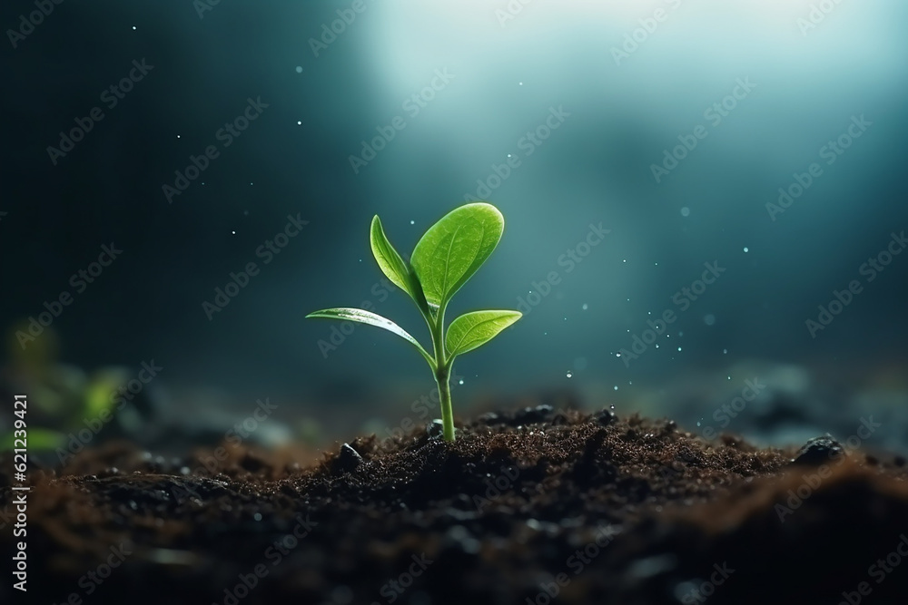 Generative AI a small plant that comes out of the ground Generative AI a small plant that comes out of the ground