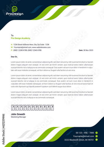 Modern corporate business letterhead template
