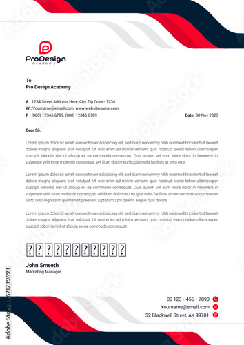 Modern corporate business letterhead template