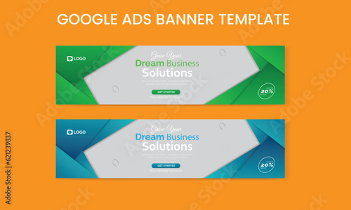 Google Ads banner design template, horizontal and vertical google web ads banner design