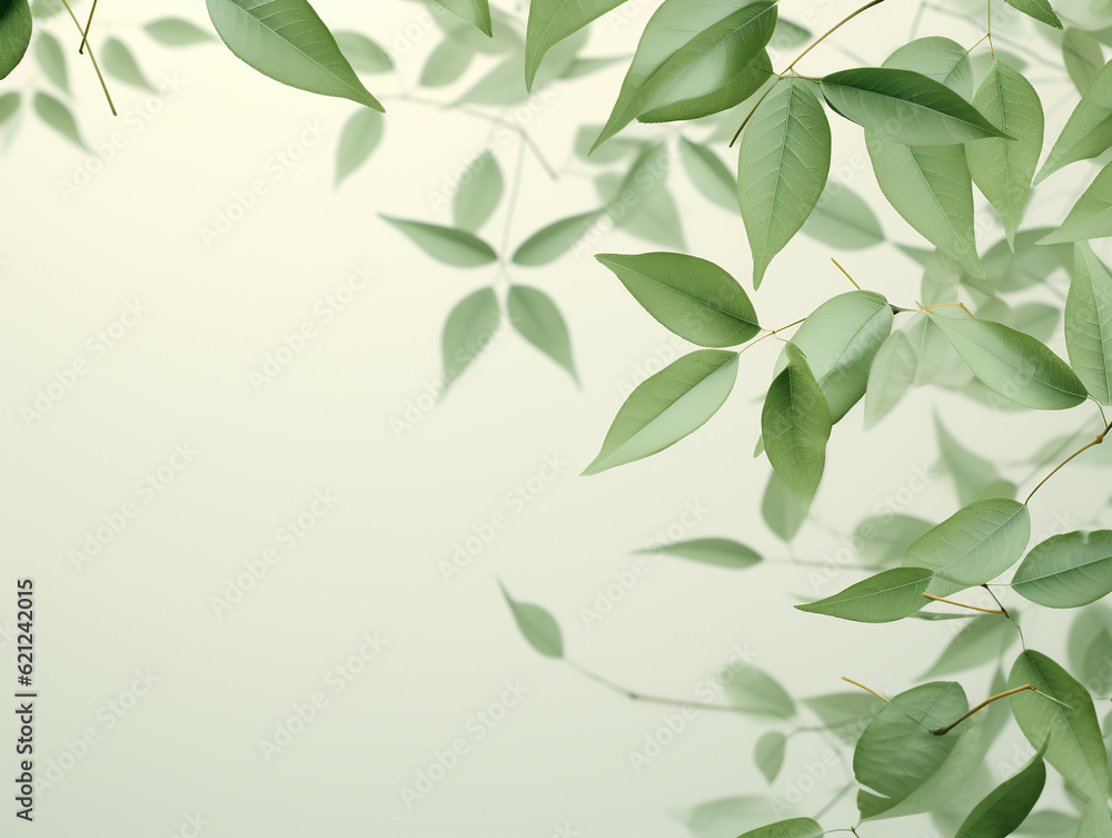 green leaves of trees small for background, poster, banner