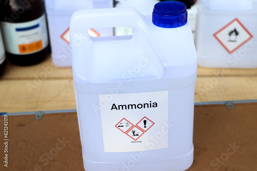 Ammonia in plastic bottle, chemical in the industry