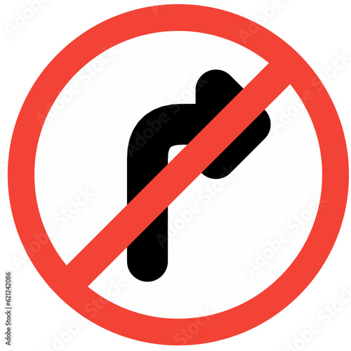 no turn right icon