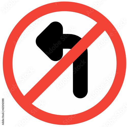 no turn left icon photo