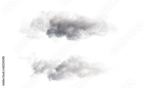 Clouds set isolated on transparent background. White cloudiness, mist or smog background.