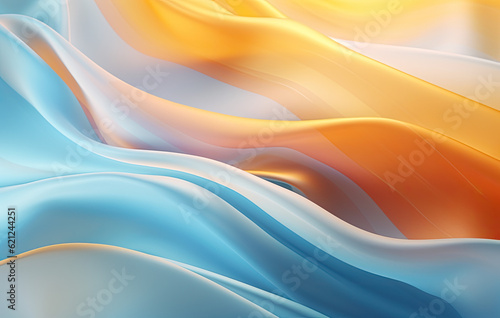 colored wave pattern with abstract gradient, in the style of uhd image, steve henderson, light blue and amber, delicate materials, video feedback loops, minimalist purity, flowing fabrics
