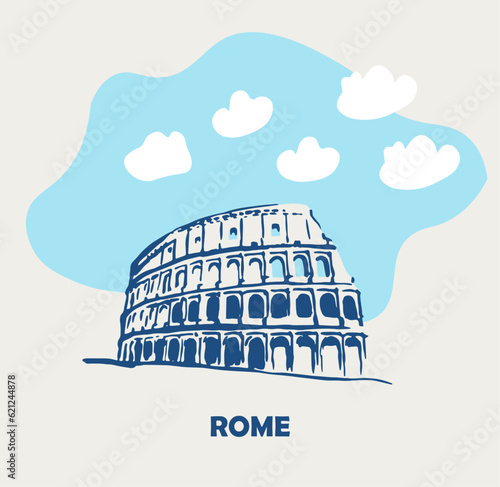 Obraz na płótnie Travel ,Rome, Coliseum, Italy, tourism, city , cityscape, building, street, city