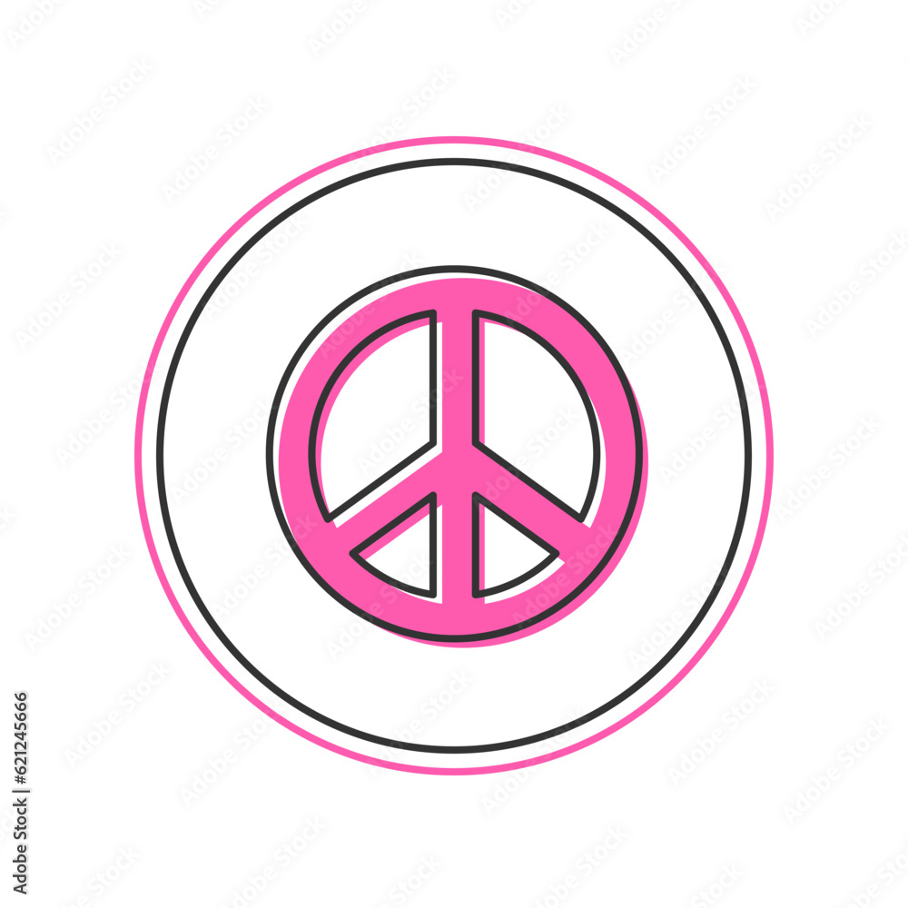 Filled outline Peace icon isolated on white background. Hippie symbol of peace. Vector Filled outline Peace icon isolated on white background. Hippie symbol of peace. Vector