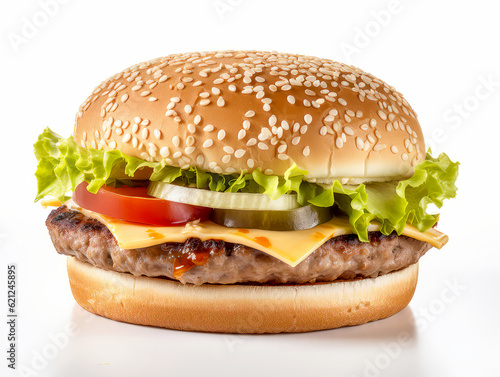 hamburger isolated on white background