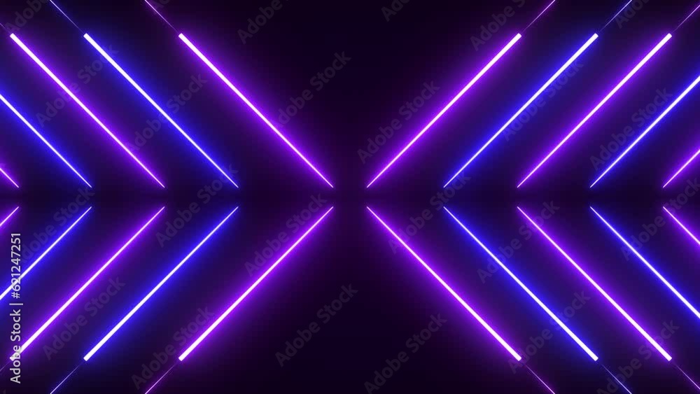 Abstract Blue and Purple Neon Light, Stage, Party, DJ Music Background (Looping Background)	
