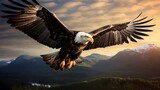 Majestic eagle soaring through the sky Generative AI