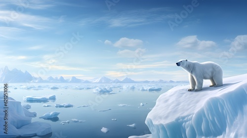 Polar bear standing on an ice floe Generative AI