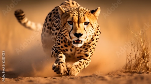Agile cheetah in mid sprint Generative AI
