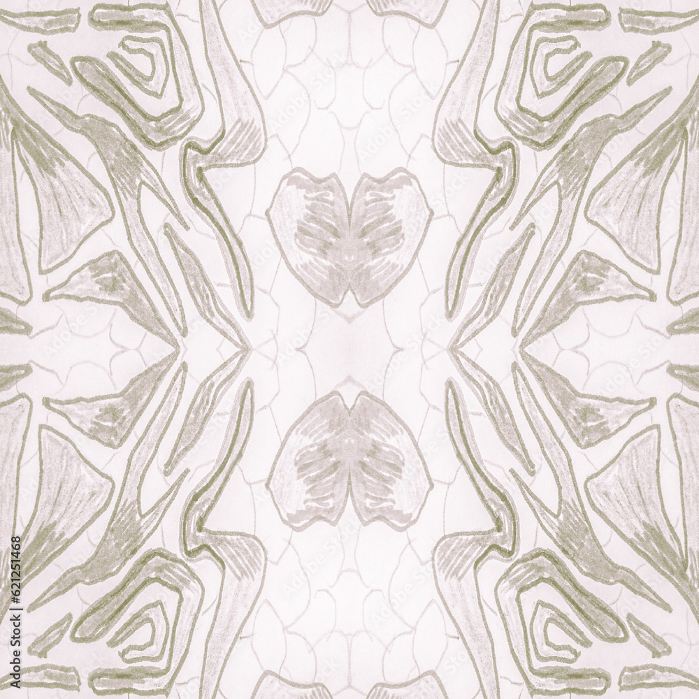 Fototapeta premium Unusual Porto Tiles. Simple Seamless. Green Batik